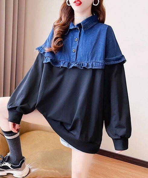 swiss ruffle pullover
